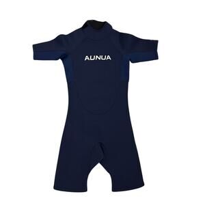 Aunua Swim Surf 3mm Shorty Wetsuit Blue Zip Up Size Youth 10